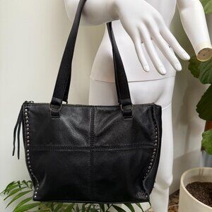 The Sak Black Leather Studded Silverlake Handbag Tote
